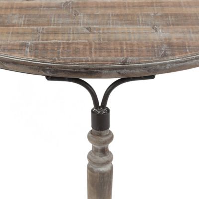Image showing 5 th LuxenHome Rustic Wood and Metal Half Moon Console and Entry Table