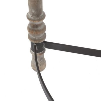 Image showing 6 th LuxenHome Rustic Wood and Metal Half Moon Console and Entry Table