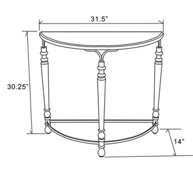 Image showing 7 th LuxenHome Rustic Wood and Metal Half Moon Console and Entry Table