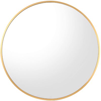 Kinger Home Sage Round Brushed Gold Aluminum Modern Wall Mirror, 20 in. x 20 in.