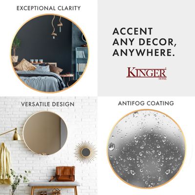 Image showing  Sage Round Brushed Gold Aluminum Modern Wall Mirror, 24 in. x 24 in.