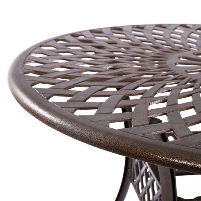 Image showing  41 in. Arden Outdoor Cast-Aluminum Round Patio Dining Table, Antique Bronze