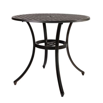Kinger Home Lily Round Cast Aluminum Outdoor Patio Dining Table, Antique Copper Bronze, 33 in.