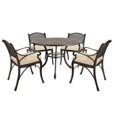 Kinger Home 5 pc. Cast Aluminum Outdoor Patio Dining Table Set, Antique Bronze