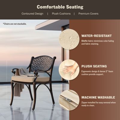 Image showing  5 pc. Cast Aluminum Outdoor Patio Dining Table Set, Antique Bronze