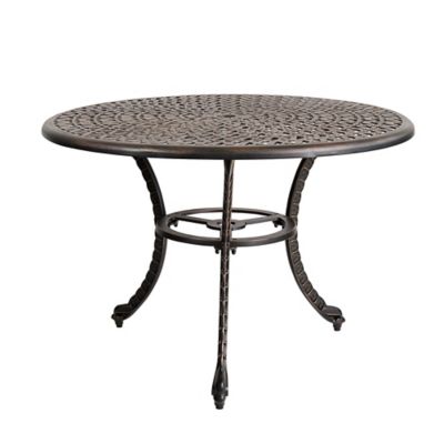 Kinger Home Harmon Round Cast Aluminum Outdoor Patio Dining Table, Antique Copper Bronze, 41 in.