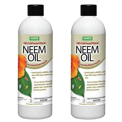 Harris Organic 100% Cold Pressed Neem Oil For Plants, 12oz (2-pack)