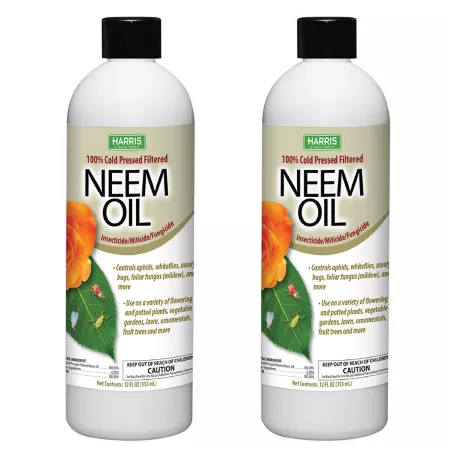 Harris 12 oz 100% Cold Pressed Organic Neem Oil for Plants 2 Pack Lawn & Garden Insect Control