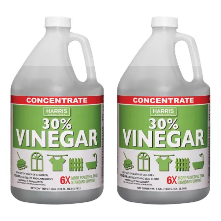 Harris 1 gal Extra Strong 30% Vinegar for Cleaning and Gardening 2 Pack Grass & Weed Killers