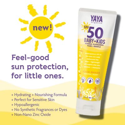 Image showing 5 th YAYA Organics Baby and Kids SPF 50 Mineral Sunscreen, 3 fl. oz.