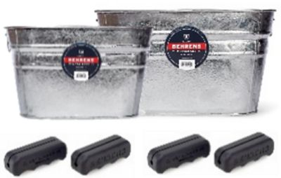 Behrens Zinc Square Tubs with Comfort Grips Duo