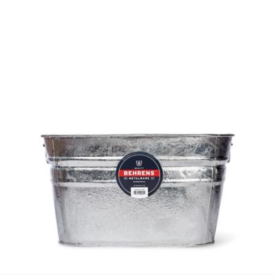 Image showing  12 gal. and 15.5 gal. Zinc Square Tubs with Comfort Grips, 2-Pack