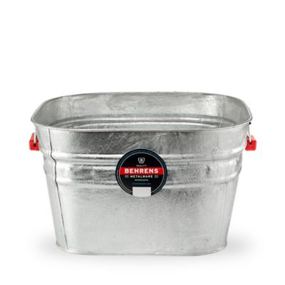 Image showing  12 gal. and 15.5 gal. Zinc Square Tubs with Comfort Grips, 2-Pack