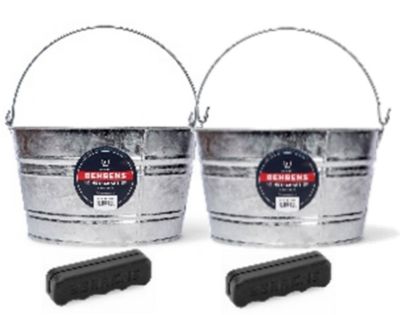 Behrens Hot Dipped Zinc Steel Buckets with Comfort Grips Bundle