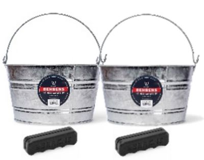 Behrens 4.25 gal. Hot-Dipped Zinc Steel Buckets with Comfort Grips, 2-Pack