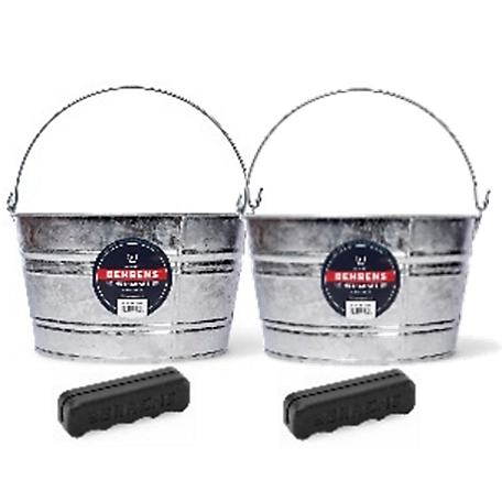 Behrens Hot Dipped Zinc Steel Buckets with Comfort Grips Bundle