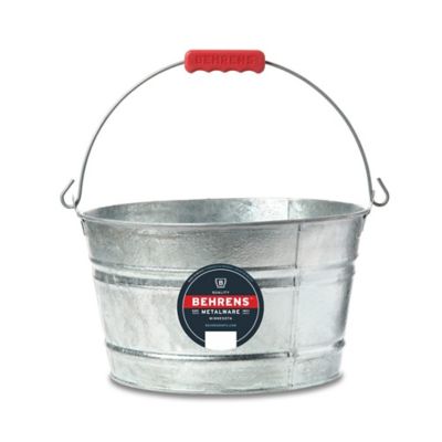 Image showing  4.25 gal. Hot-Dipped Zinc Steel Buckets with Comfort Grips, 2-Pack