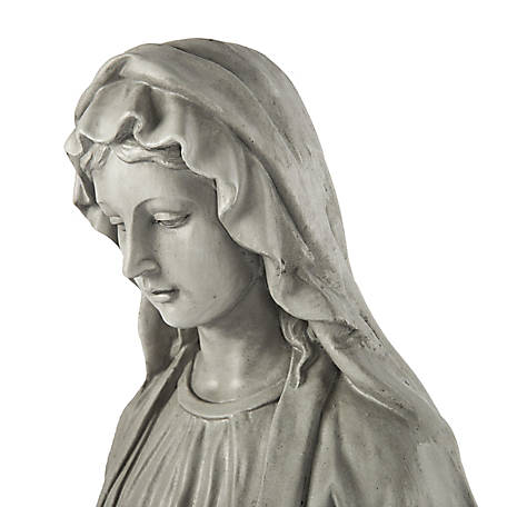 LuxenHome Gray MGO Virgin Mary Garden Statue, WH004