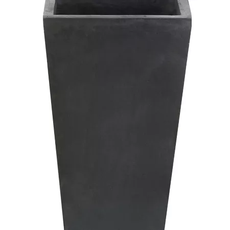 LuxenHome Gray MGO 18.5" Tall Square Tapered Planter WH031 Plant Stands & Accessories