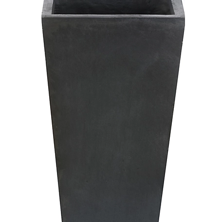 LuxenHome Gray MGO 18.5 in. Tall Tapered Square Planter, WH031