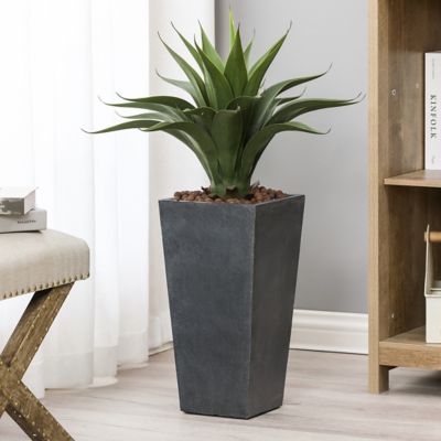 Image showing  Gray MGO 18.5 in. Tall Tapered Square Planter, WH031
