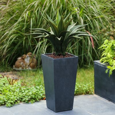 Image showing  Gray MGO 18.5 in. Tall Tapered Square Planter, WH031