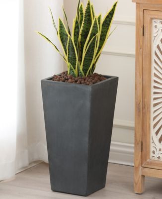 Image showing 7 th LuxenHome Gray MGO 18.5 in. Tall Tapered Square Planter, WH031
