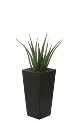 Image showing  23 qt. MGO Tapered Square Planter, 18.5 in. H, Black