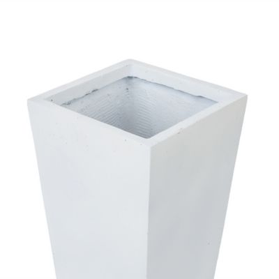 Image showing  23 qt. MGO Tapered Square Planter, 18.5 in. H, White