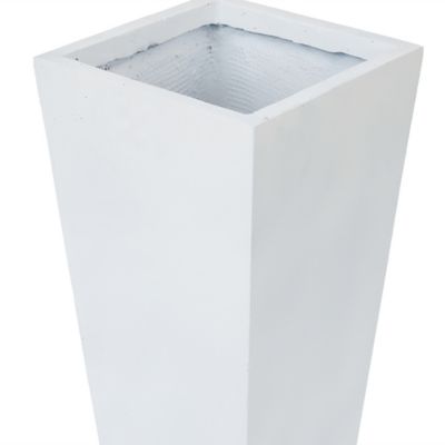 Image showing  23 qt. MGO Tapered Square Planter, 18.5 in. H, White