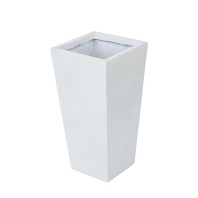 Image showing  23 qt. MGO Tapered Square Planter, 18.5 in. H, White