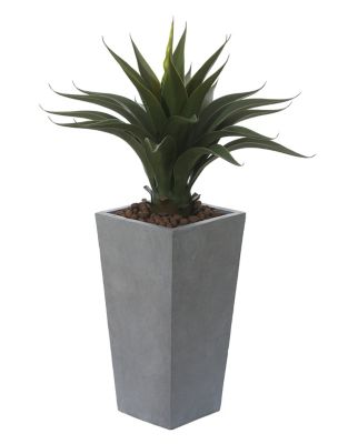 LuxenHome Light Gray MGO 24.2 in. Tall Tapered Square Planter, WH032-LGY