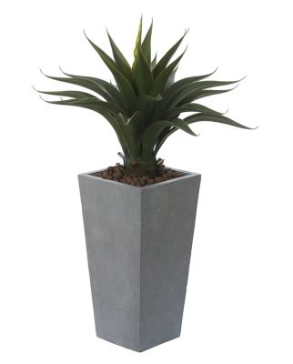 LuxenHome 56.9 qt. MGO Tapered Square Planter, 24.2 in. H, Light Gray