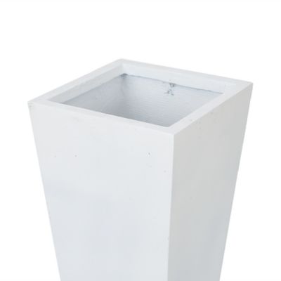 Image showing  56.9 qt. MGO Tapered Square Planter, 24.2 in. H, White