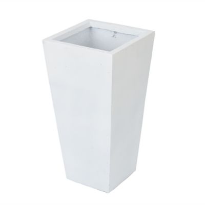 Image showing  56.9 qt. MGO Tapered Square Planter, 24.2 in. H, White