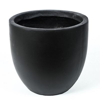 LuxenHome 132 oz. MGO Essentia Round Planter, 9.2 in., Black