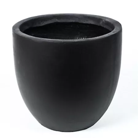 LuxenHome 132 oz MGO Essentia Round Planter 9.2-in Black Planters