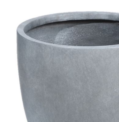 Image showing  132 oz. MGO Essentia Round Planter, 9.2 in., Light Gray