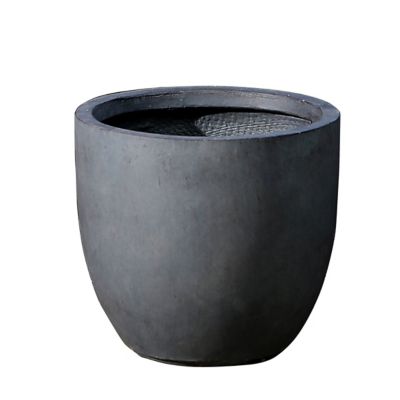 LuxenHome 332 oz. MGO Essentia Round Outdoor Planter, 12.2 in., Gray