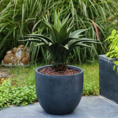 Image showing  332 oz. MGO Essentia Round Outdoor Planter, 12.2 in., Gray