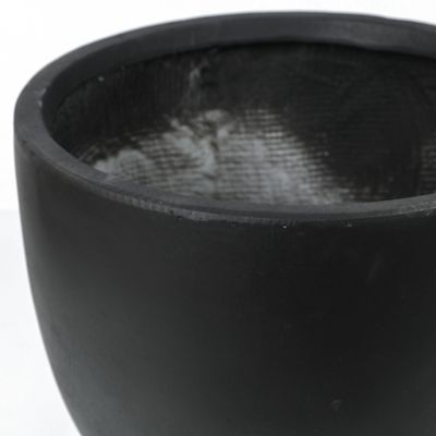 Image showing  332 oz. MGO Essentia Round Outdoor Planter, 12.2 in., Black