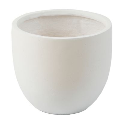 LuxenHome 332 oz. MGO Essentia Round Outdoor Planter, 12.2 in., White