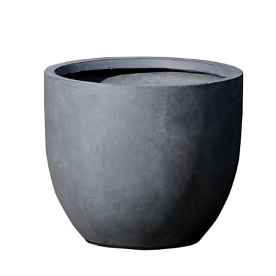 LuxenHome 803 oz. MGO Essentia Round Outdoor Planter, 17.2 in., Gray