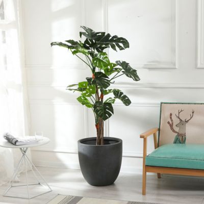 Image showing  803 oz. MGO Essentia Round Outdoor Planter, 17.2 in., Gray