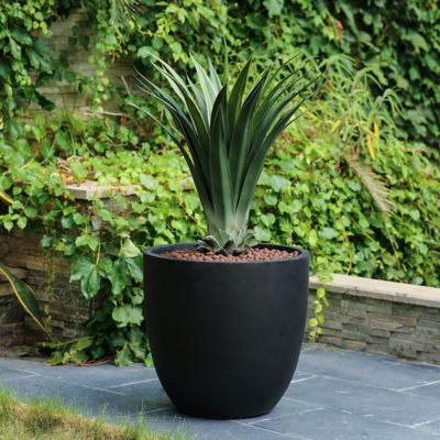 Image showing  803 oz. MGO Essentia Round Outdoor Planter, 17.2 in., Black