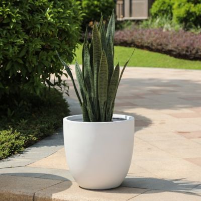 Image showing  803 oz. MGO Essentia Round Outdoor Planter, 17.2 in., White