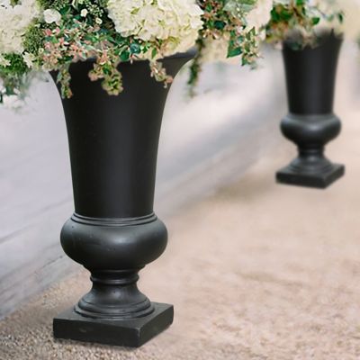 LuxenHome 22.8 in. Black Slim MGO Urn Planter, WH039-B