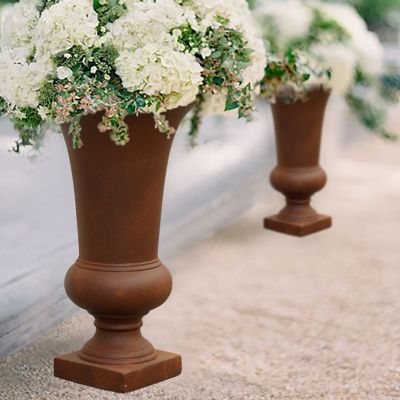 Image showing  MGO Slim Urn Planter, Rustic Brown, 22.8 in.