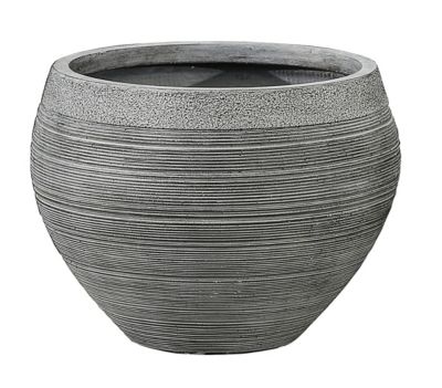Image showing  MGO Pottery-Style Round Planter, Gray, 11.75 in.