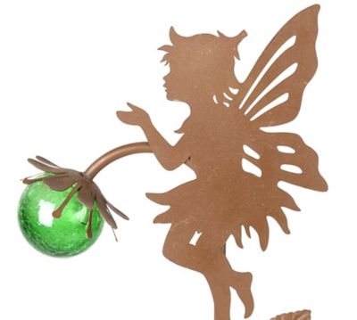 Image showing  35.5 in. Solar Metal Fairy Figure Garden Stakes, 2 pc.